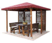 gazebo 3x3 con grigliati e tegola canadese